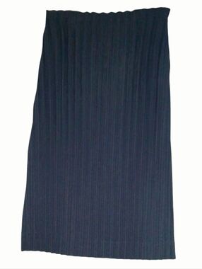 DKNY Pleated Blue Gray Midi Skirt Pinstriped Wool Style Donna Karan 90s Pleats